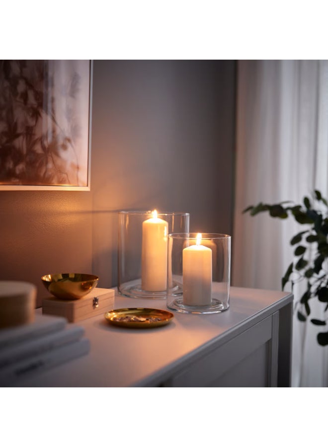 Clear Glass Pillar Candle Holder Set of 2, Decorative Glass Hurricane Candle Holders, Modern Candle Lanterns for Home, Weddings and Table Centerpieces - Image 4