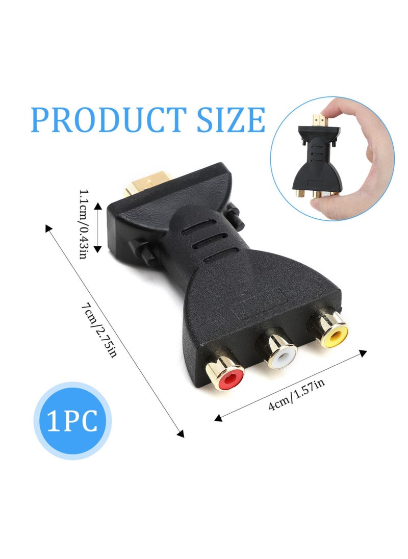 KASTWAVE - 2 pcs HDMI to AV RGB RCA Converter, HDMI to 3 RGB Adapter, Component Connector 1080P High Definition Video Audio Adapter Digital Signal Converter for TV Laptop Xbox PS2 PS3 Camera DVD - Image 1