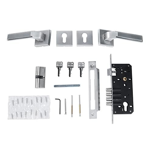 Crust Bolt Premium Rose Mortise Door Lock Handle Set/Mortise Lock with Brass Lock Body and 60 mm Brass Cylinder Set with 3 Brass Computer Keys (Both Side Key) - Image 4