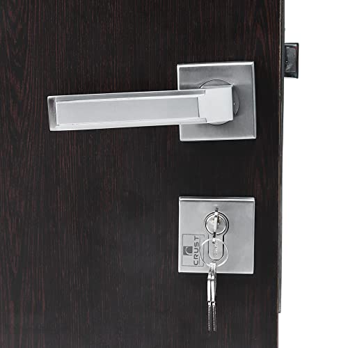 Crust Bolt Premium Rose Mortise Door Lock Handle Set/Mortise Lock with Brass Lock Body and 60 mm Brass Cylinder Set with 3 Brass Computer Keys (Both Side Key) - Image 3