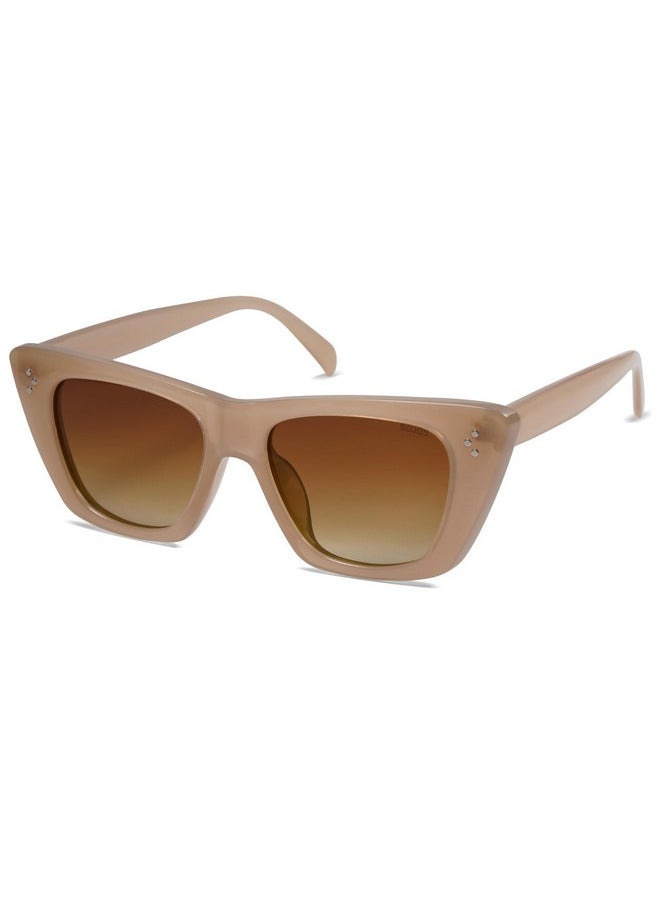Sojos Retro Trendy Cat Eye Polarized Sunglasses For Women Cute Stylish Uv400 Sunnies Sj2199 Milky Brown Brown  - Image 1