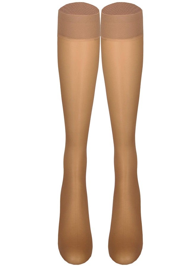 NuVein Sheer Compression Stockings for Women, 8-15 mmHg Support, Light Denier, Knee High, Closed Toe, Beige, 2X-Large - Image 3