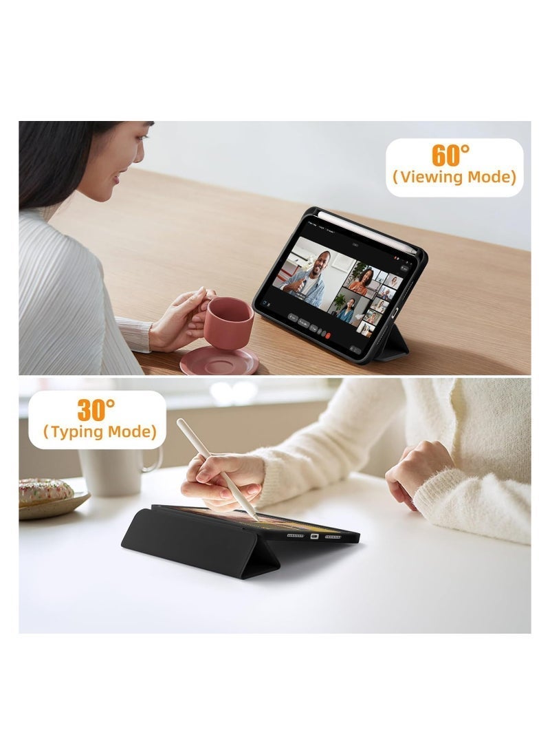 MUNTAQI iPad Mini 7 Case 2024 (A17 Pro) for iPad Mini 7th & 6th Gen 8.3 Inch | Slim Lightweight Trifold Stand Cover with Pencil Holder | Auto Sleep/Wake Smart Case | Soft TPU Shockproof Back | Black Protective Cover for iPad Mini 2024/2021 - Image 4