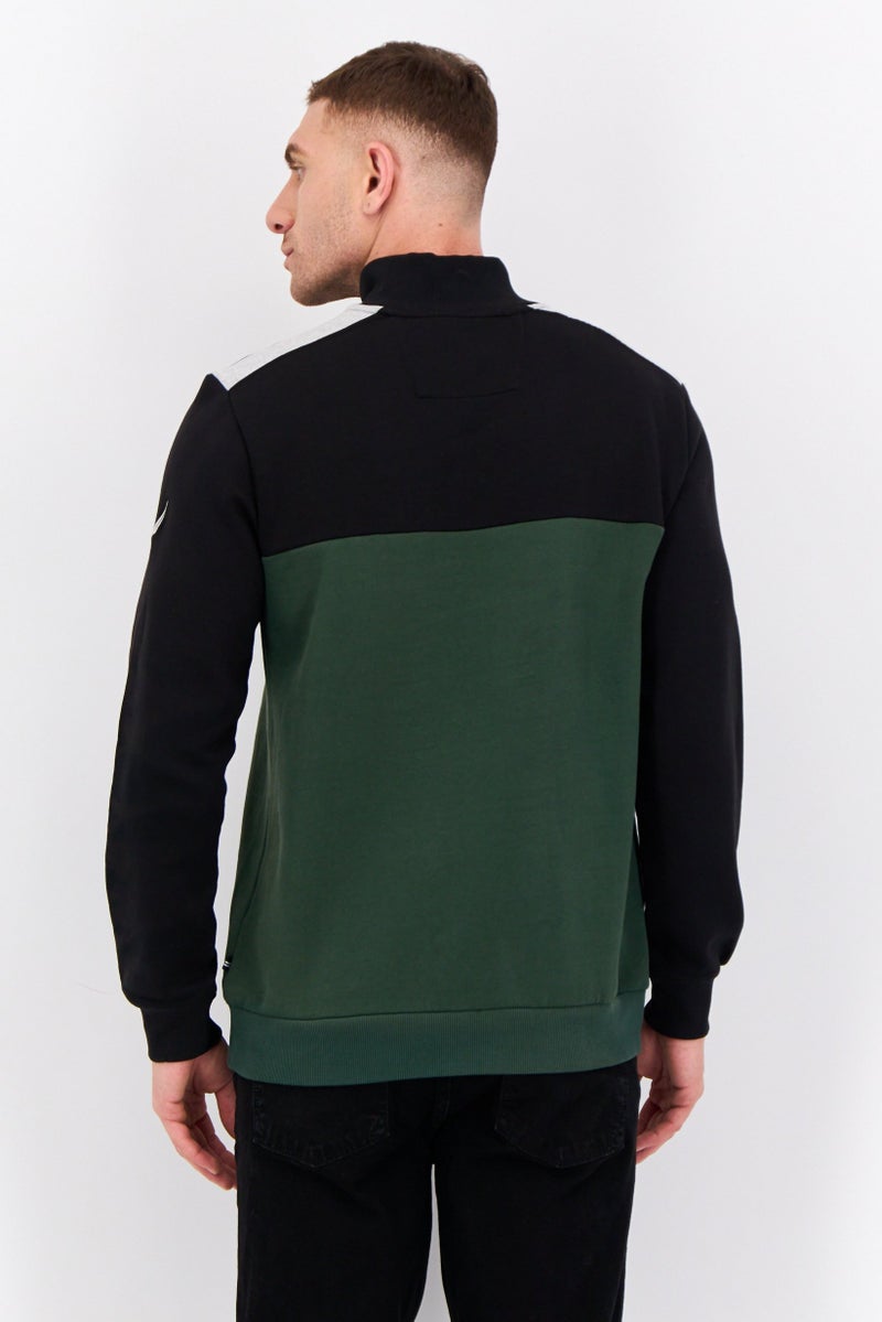 NAUTICA Men Mock Neck Colorblock Long Sleeves Sweatshirt, Multicolor  - Image 3