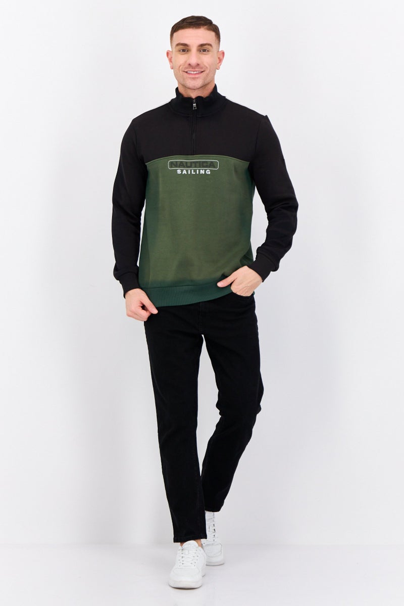 NAUTICA Men Mock Neck Colorblock Long Sleeves Sweatshirt, Multicolor  - Image 4