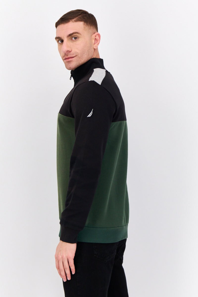 NAUTICA Men Mock Neck Colorblock Long Sleeves Sweatshirt, Multicolor  - Image 2