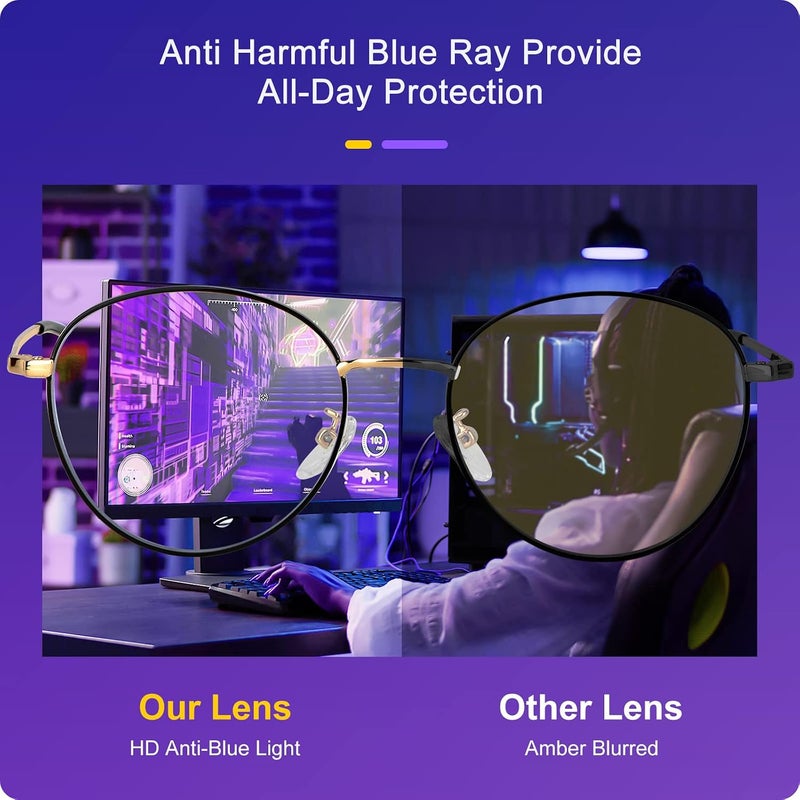Blue Light Blocking Glasses Lightweight Computer Gaming Glasses with Blue Light Filter Eyewear for Women Men Anti TV Phone Glare Eyeglasses - Image 2