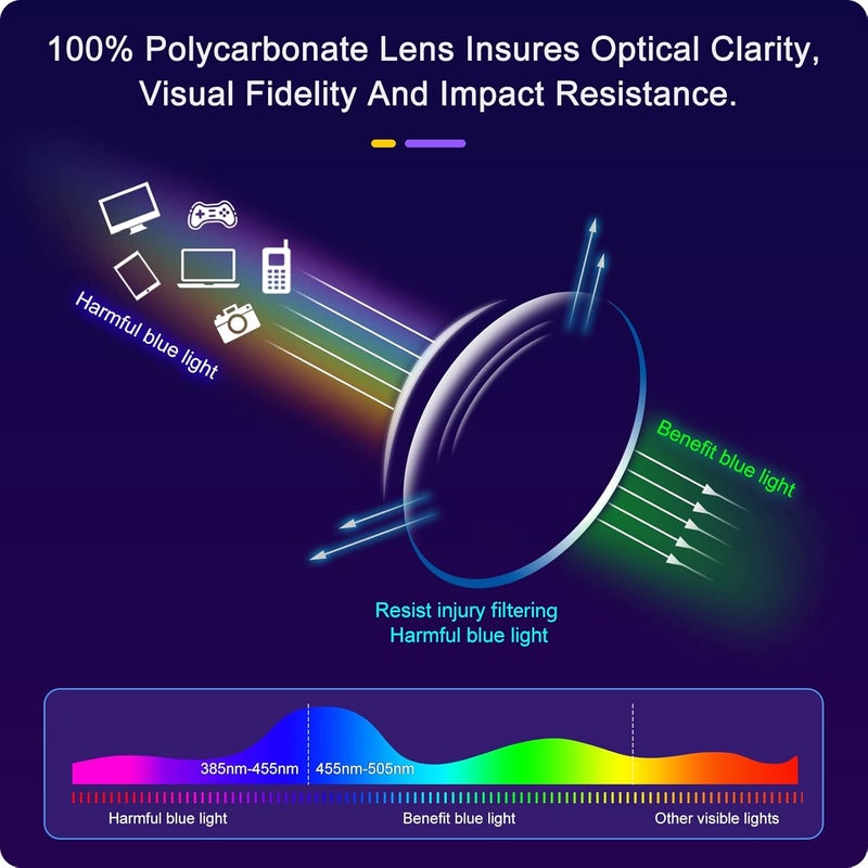 Blue Light Blocking Glasses Lightweight Computer Gaming Glasses with Blue Light Filter Eyewear for Women Men Anti TV Phone Glare Eyeglasses - Image 4