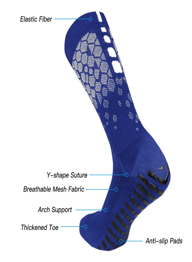 3 Pairs Non-Slip Football Socks for Men and Women Breathable Athletic Socks with Grippers for Football Basketball Yoga Running Cycling - Image 2