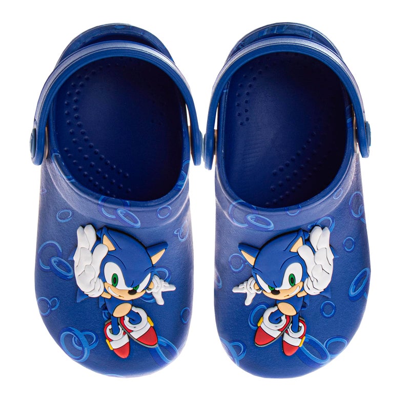 Josmo Kids Sonic Clog Sandal Waterproof Slip-On Slides for Boys - Sonic The Hedgehog Closed Toe Clogs with Backstrap - Blue (Size 5-6 Toddler) - Image 4