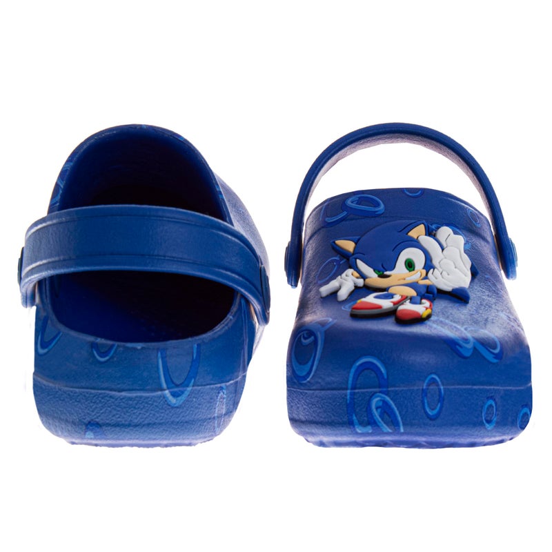 Josmo Kids Sonic Clog Sandal Waterproof Slip-On Slides for Boys - Sonic The Hedgehog Closed Toe Clogs with Backstrap - Blue (Size 5-6 Toddler) - Image 3