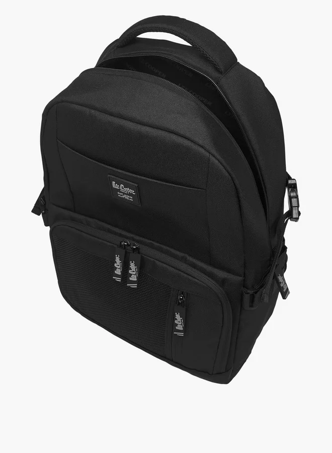 Lee Cooper Boys Panelled School Backpack with Zip Closure and Adjustable Strap - 32x14x46 cm