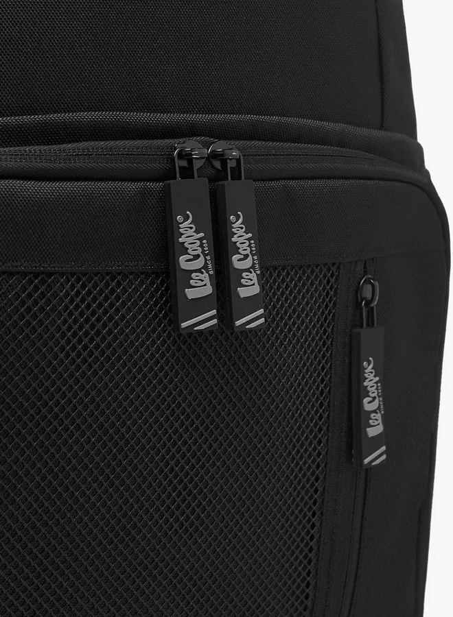 Lee Cooper Boys Panelled School Backpack with Zip Closure and Adjustable Strap - 32x14x46 cm
