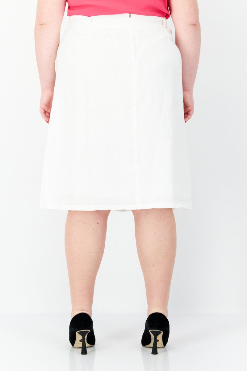 GERRY WEBER تنورة ميدي بسيطة للنساء، بيضاء - Image 2