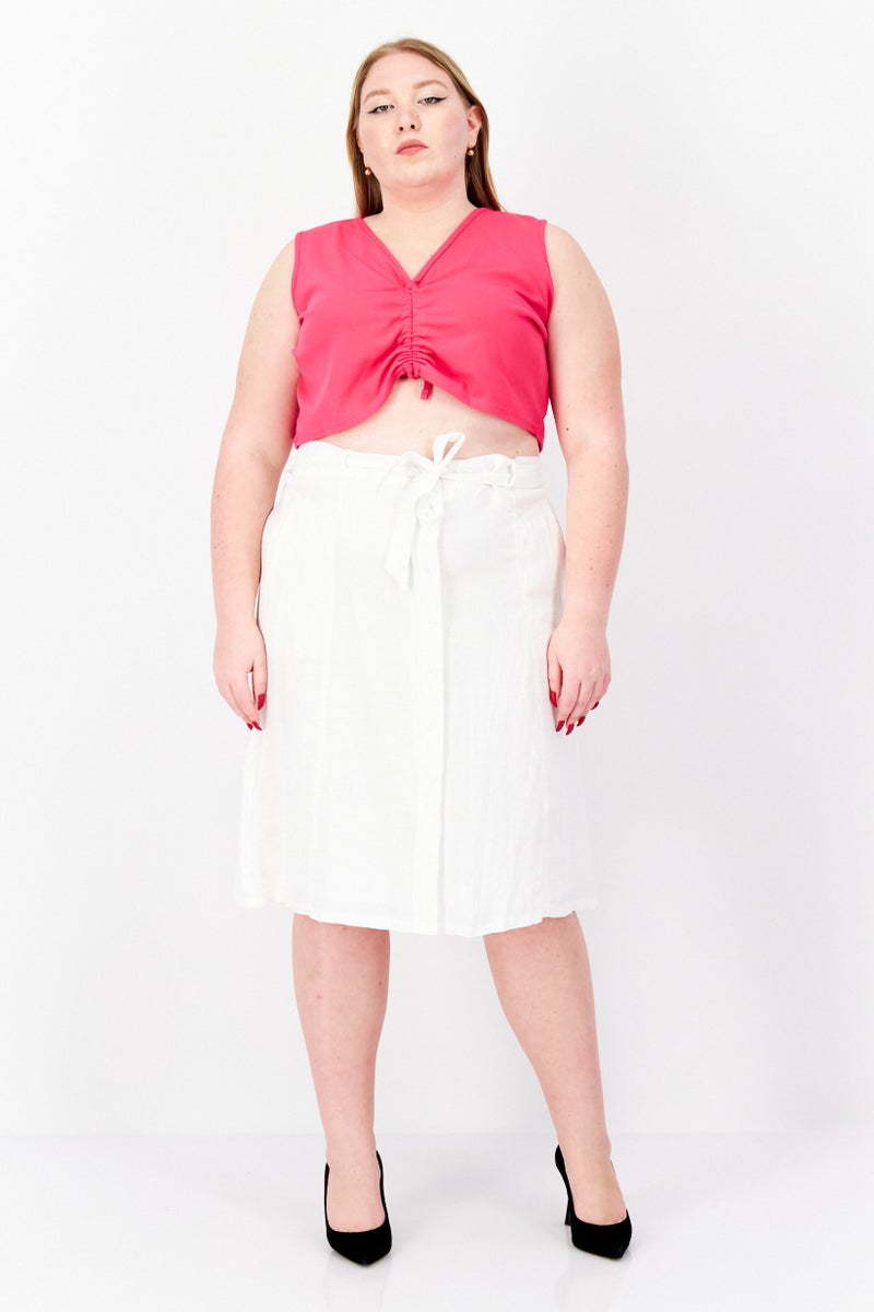 GERRY WEBER تنورة ميدي بسيطة للنساء، بيضاء - Image 4