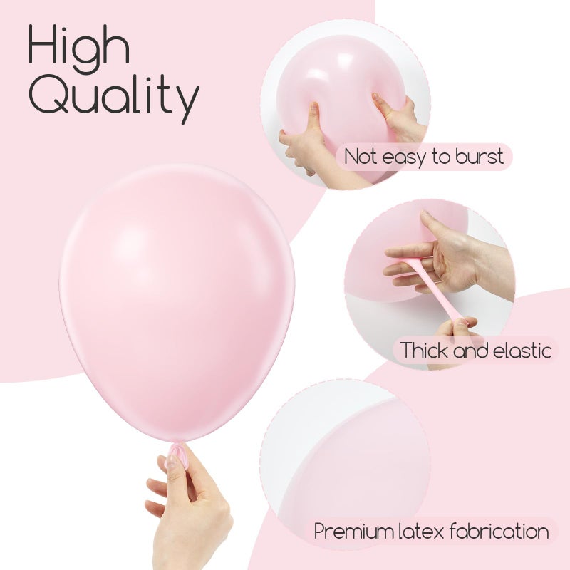 Awenztech 120pcs Light Pink Balloon Arch Kit, 18 12 10 5 inch Pastel Pink Latex Balloons Different Sizes Baby Pink Balloon Garland for Bridal Baby Shower Gender Reveal Birthday Party Decorations - Image 3