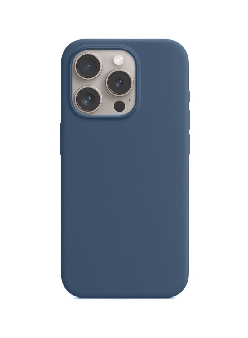 Soft Liquid Silicone Case Cover For Apple iPhone 15 Pro Max 2023 Navy Blue
