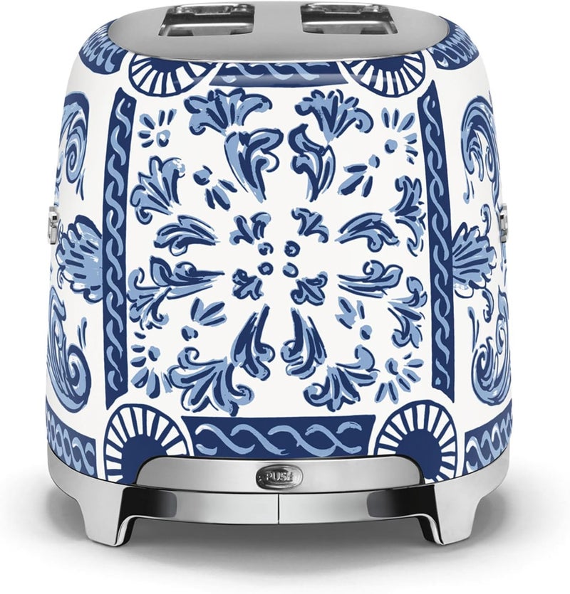 Smeg TSF01DGBUK Dolce and Gabbana 2 Slice Toaster, Blu Mediterraneo 950 W TSF01DGBUK Blue Mediterranio - Image 5