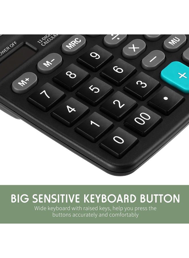 Konohan 8 Pieces 12-Digit Calculator, Solar Basic Desktop Calculator Large Display Electronic Calculators Dual Power Handheld Calculator for Home Office School - Image 4
