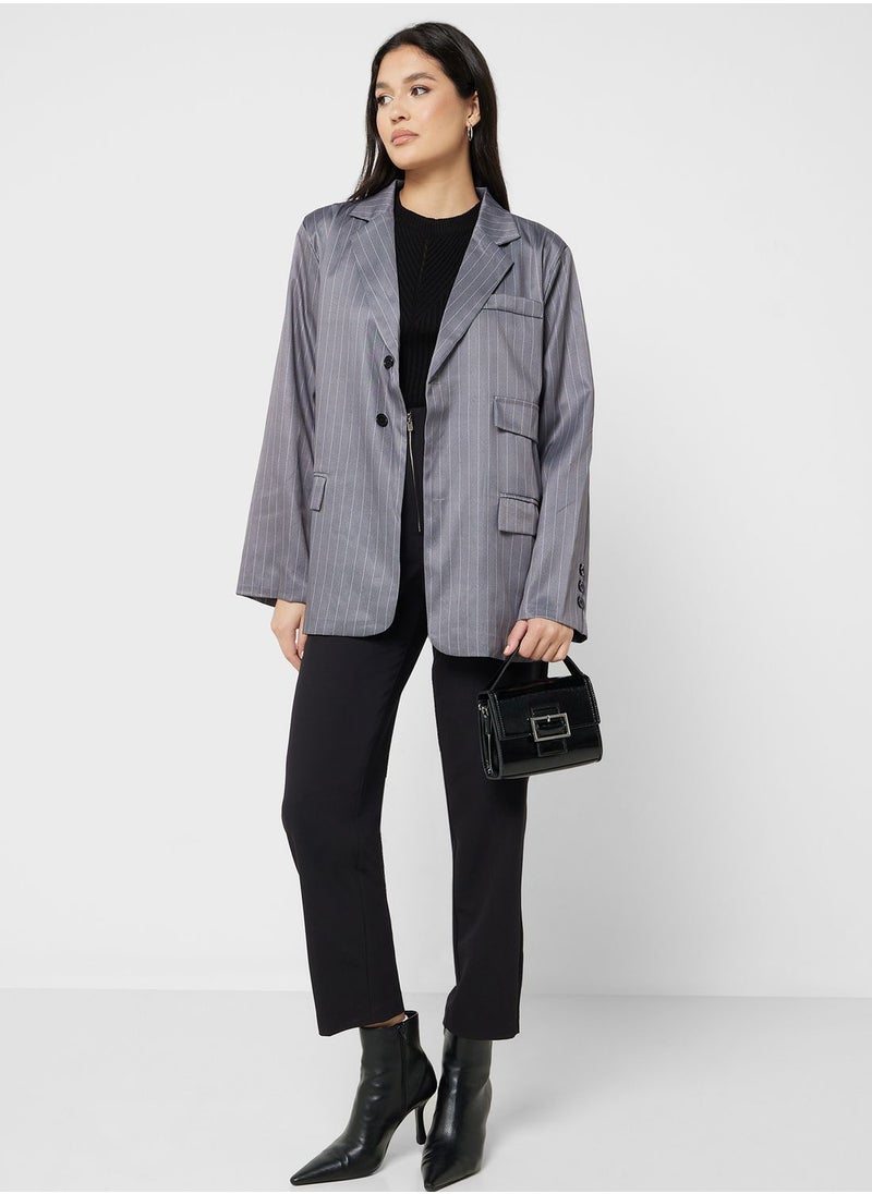 ELLA - Classic Striped Blazer - Image 1