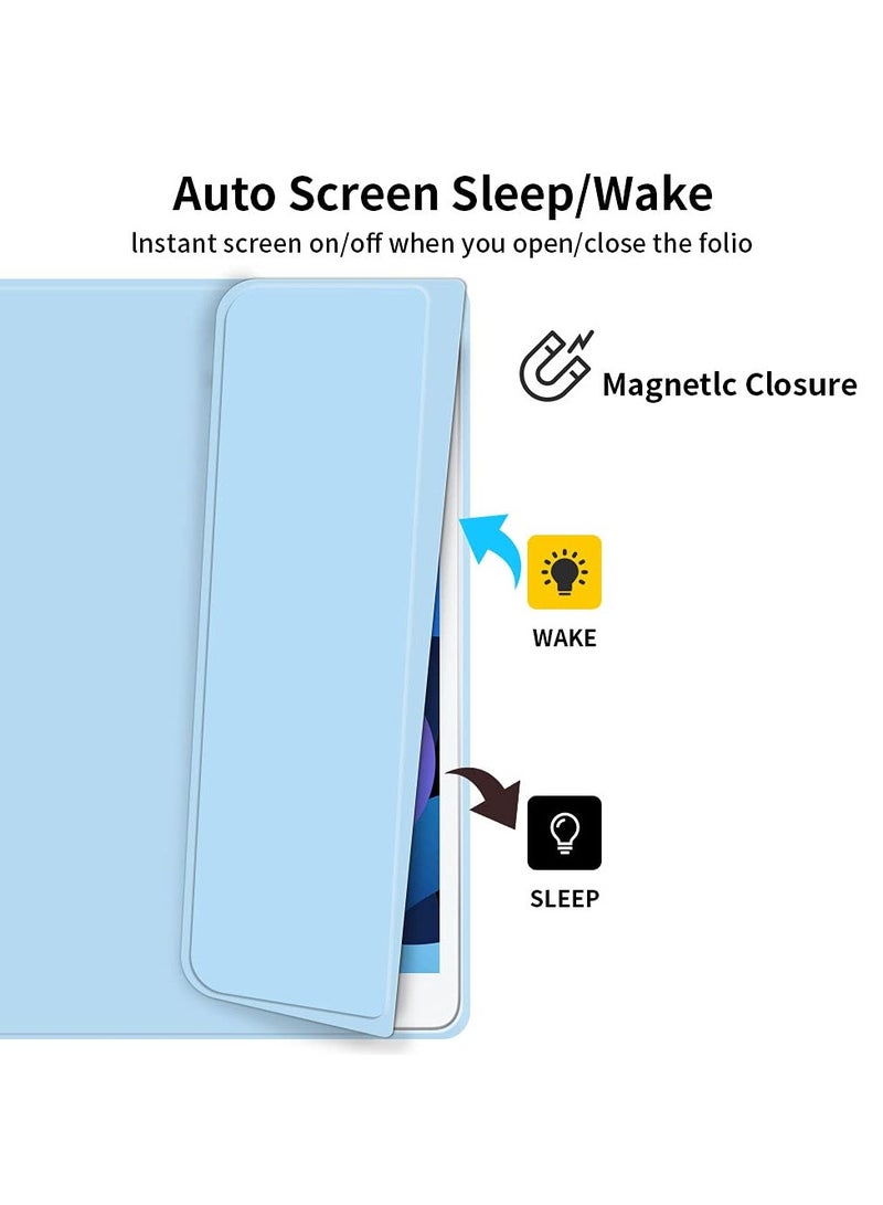 UCHUANG iPad Keyboard Case with Arabic English Bluetooth Keyboard  for iPad Air 6th 10.2 Inch M2  iPad Air 5th 10.2 Inch /Air 4th 10.2 Inch  iPad Pro 10.2 inch ,With Arabic keyboard stickers-Blue - Image 5