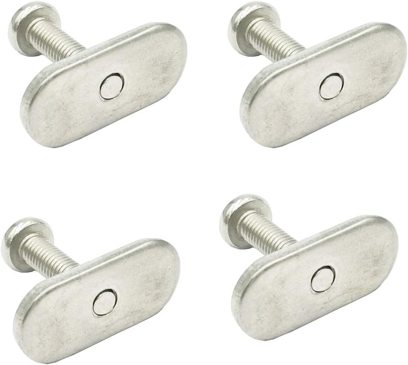 Douzime 4 Pcs Rail Track Screws Track Nuts Stainless Steel Screws Nuts Hardware Replacement Kit Accessories for Kayak Canoes Boats Rails Watercraft - Image 1