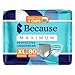 Because Maximum Incontinence Underwear for Men Heavy Bladder Leak Protection Ideal for Overnight Leakage Sleek Invisible Fit Grey XLarge Absorbs 4 Cups 80 Count 4 Packs of 20 - Image 1