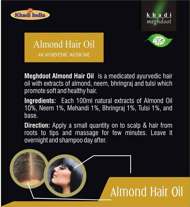 Meghdoot KHADI MEGHDOOT Almond Hair Oil with Extract of Neem (210 ml) - Image 4