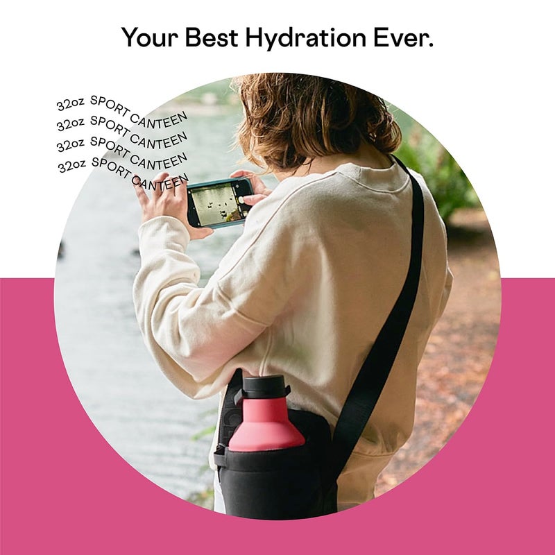 Corkcicle Sport Canteen - Keeps Drinks Cold 25 Hours - Stainless Steel Water Bottle - Triple-Insulated - Spill-Proof - Summer Drinkware Gift - Keeps Drinks Ice Cold - 32 oz - Dragonfruit - Image 3