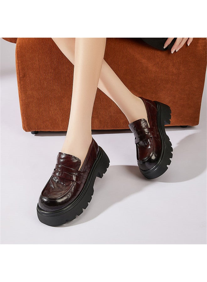 St&Sat Hot Recommendation】saturday Spring/autumn Thick-soled Loafer, British Style Slip-on Women's Shoes - Image 2