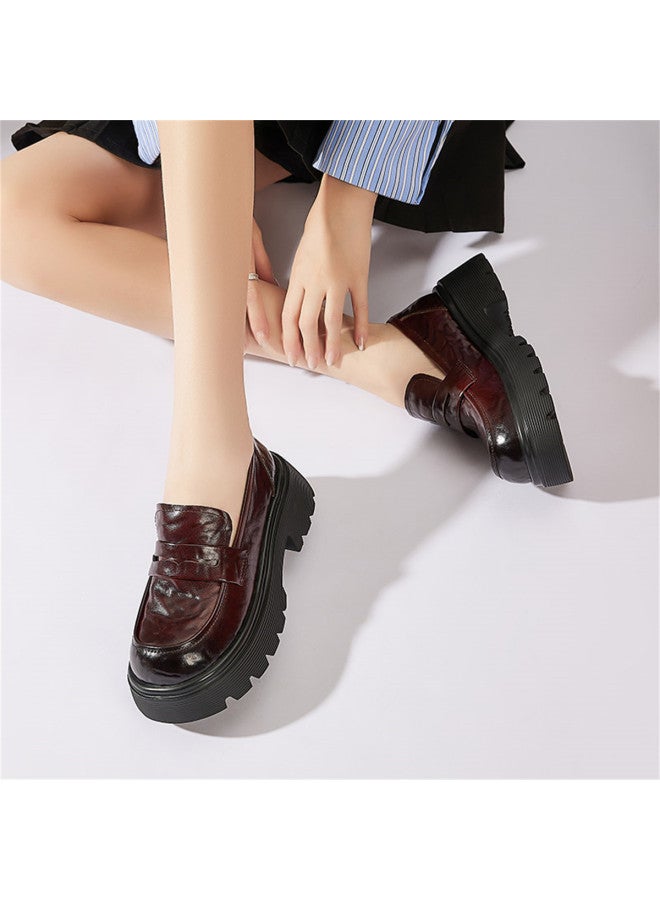 St&Sat Hot Recommendation】saturday Spring/autumn Thick-soled Loafer, British Style Slip-on Women's Shoes - Image 4