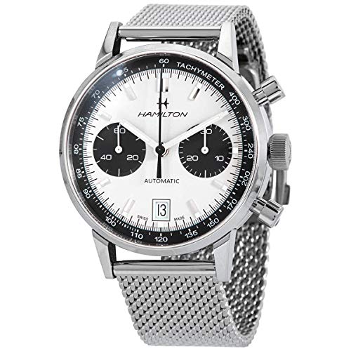 Hamilton Watch American Classic Intra-Matic Auto Chrono | Swiss Made | 40mm Stainless Steel Case | White Dial Analog Watch | Silver Stainless Steel Bracelet (Model: H38416111) - Image 1