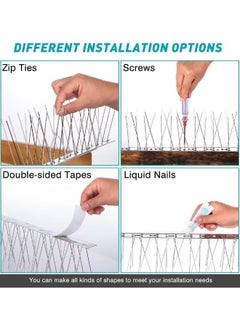 oldlaiben Bird Spikes, Bird Devices Outdoor of Stainless Steel for Fence Windowsill Roof, Bird Deterrent Spikes for Small Bird and Squirrels (50CM)  - Image 3