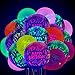 Chalyna 60 Pieces Neon Glow Balloons UV Party Supplies Happy Birthday Glow in The Dark Latex Fluorescent Balloons for Neon Party Supplies 12 Inch - Image 3