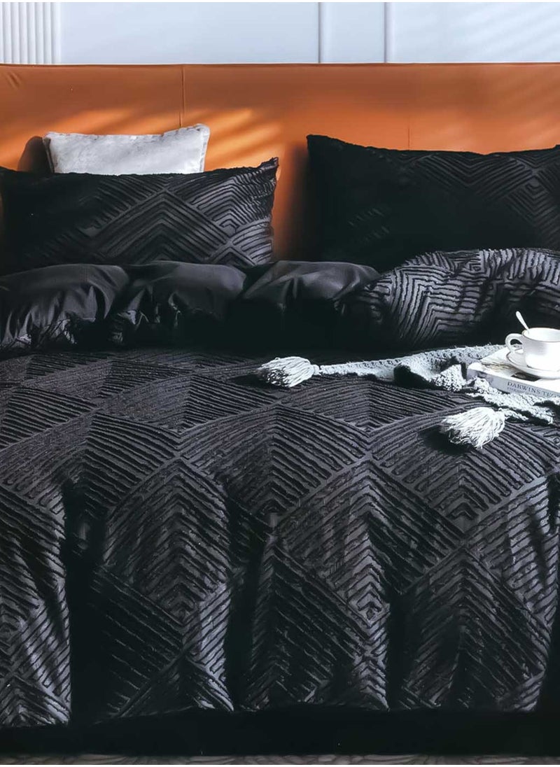 Family Bed Plain embroidered cotton quilt 3 pieces, size 220 x 240 cm, model 4107 from Family Bed 
