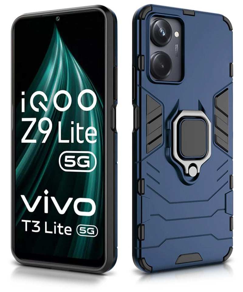 AIBEX Armor Back Cover Compatible for Vivo Y28S 5G / iQOO Z9 Lite/Vivo T3 Lite/Vivo Y18 / Vivo Y18e / Vivo Y18i / Vivo Y18t| Rugged Shockproof Case with Ring Holder & Kickstand | Military-Grade - Image 1