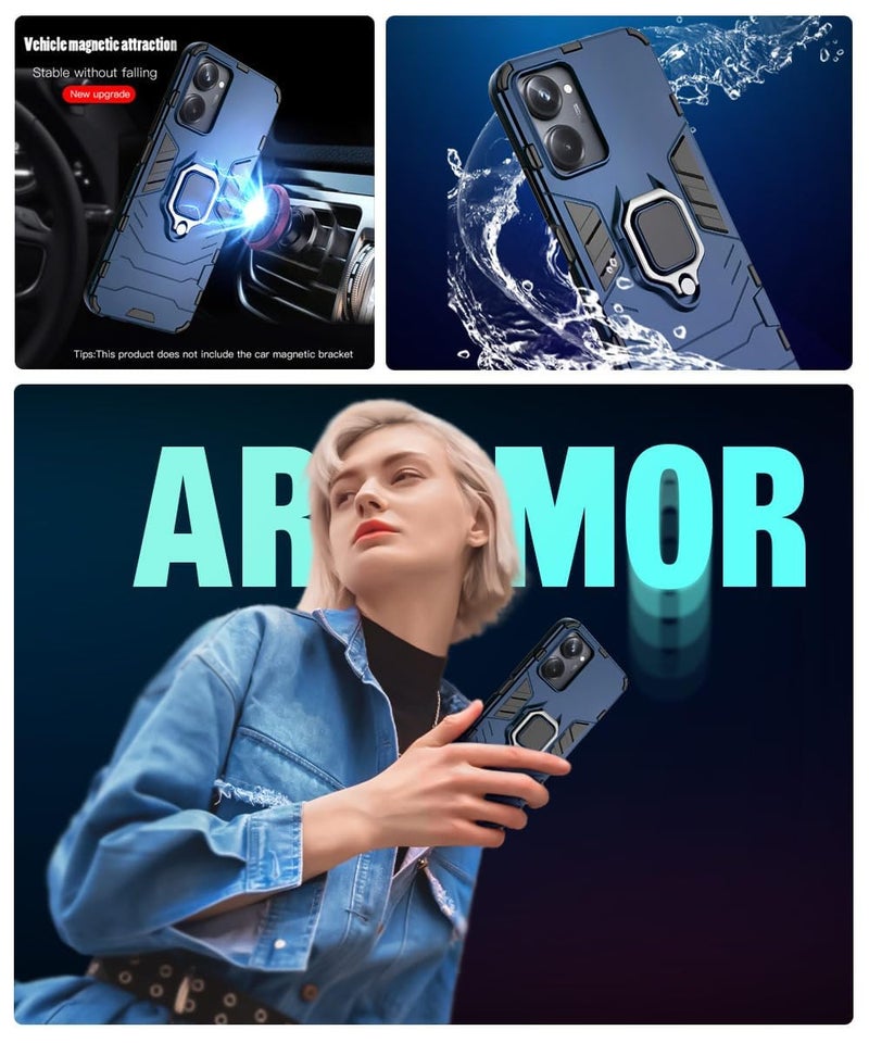 AIBEX Armor Back Cover Compatible for Vivo Y28S 5G / iQOO Z9 Lite/Vivo T3 Lite/Vivo Y18 / Vivo Y18e / Vivo Y18i / Vivo Y18t| Rugged Shockproof Case with Ring Holder & Kickstand | Military-Grade - Image 5