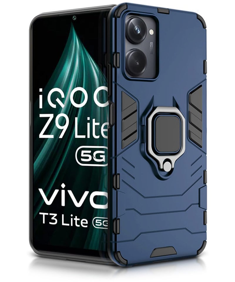AIBEX Armor Back Cover Compatible for Vivo Y28S 5G / iQOO Z9 Lite/Vivo T3 Lite/Vivo Y18 / Vivo Y18e / Vivo Y18i / Vivo Y18t| Rugged Shockproof Case with Ring Holder & Kickstand | Military-Grade - Image 3