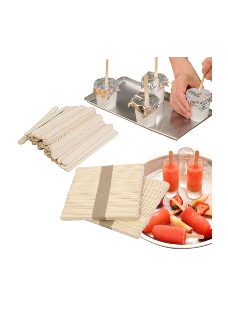KASTWAVE 400 Pcs Craft Sticks Ice Cream Sticks Natural Wood Popsicle Craft Sticks 4.5 inch Length Treat Sticks Ice Pop Sticks for DIY Crafts - Image 3