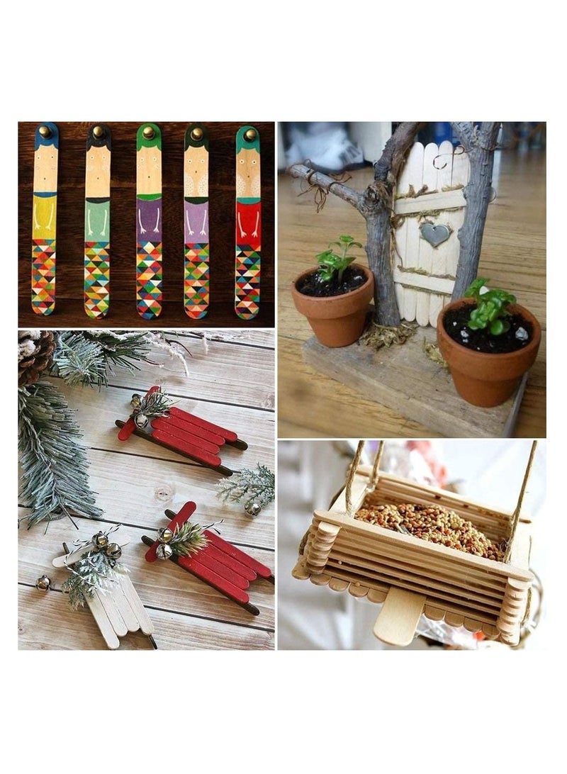 KASTWAVE 400 Pcs Craft Sticks Ice Cream Sticks Natural Wood Popsicle Craft Sticks 4.5 inch Length Treat Sticks Ice Pop Sticks for DIY Crafts - Image 4