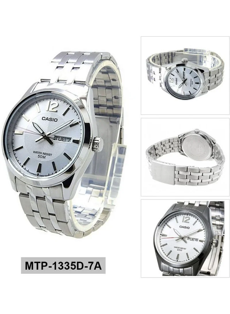 Casio Men's Analog Display Watch With Silver Stainless Steel Strap - MTP-1335D-7A