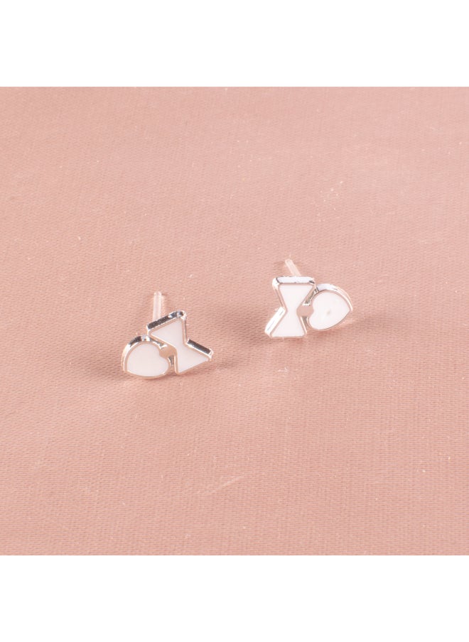 Generic Small Earring for Baby - White Bowtie 
