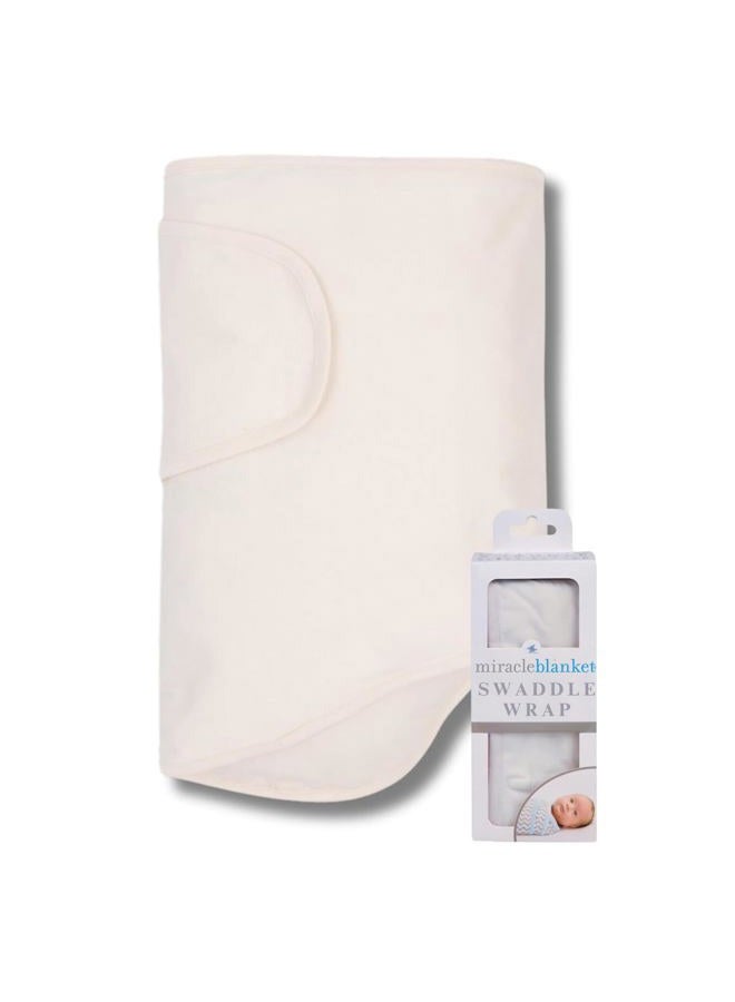 Miracle Blanket Baby Sleep Wearable Swaddle Wrap for Newborn Infant Boy or Girl 0-3 Months, Natural Beige - Image 1