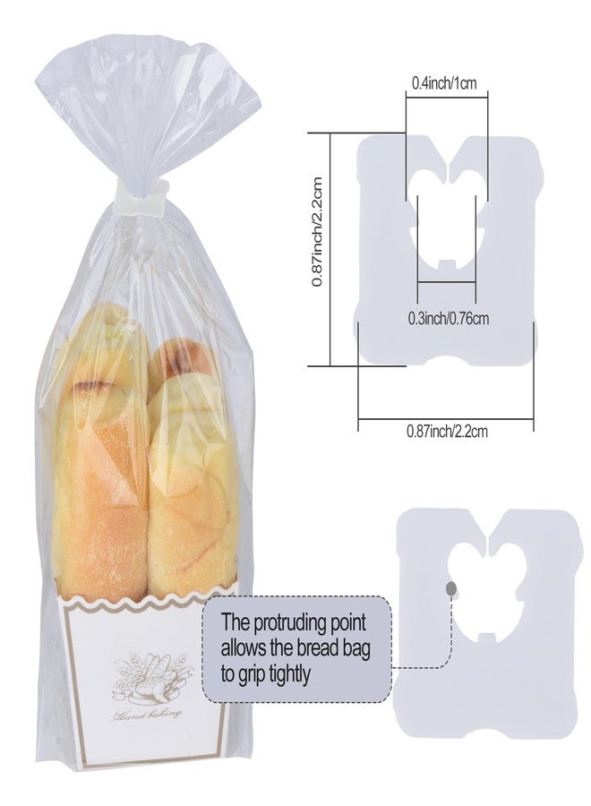 Refesta 100 Pcs Reusable Plastic Bread Clips - Keep Your Food Fresh with 7/8 x 7/8 inches Food Bag Clips (White) - Image 2