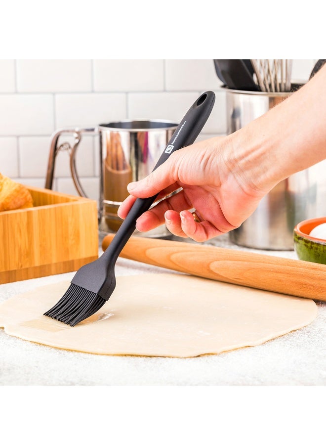 Restaurantware فرشاة المعجنات 10.2 بوصة، فرشاة دهن مقاومة للحرارة - آمنة للغسل في غسالة الصحون، ثقب للتعليق، فرشاة طهي من السيليكون الأسود، لتوزيع الزيت أو الزبدة أو الصلصة - Image 3