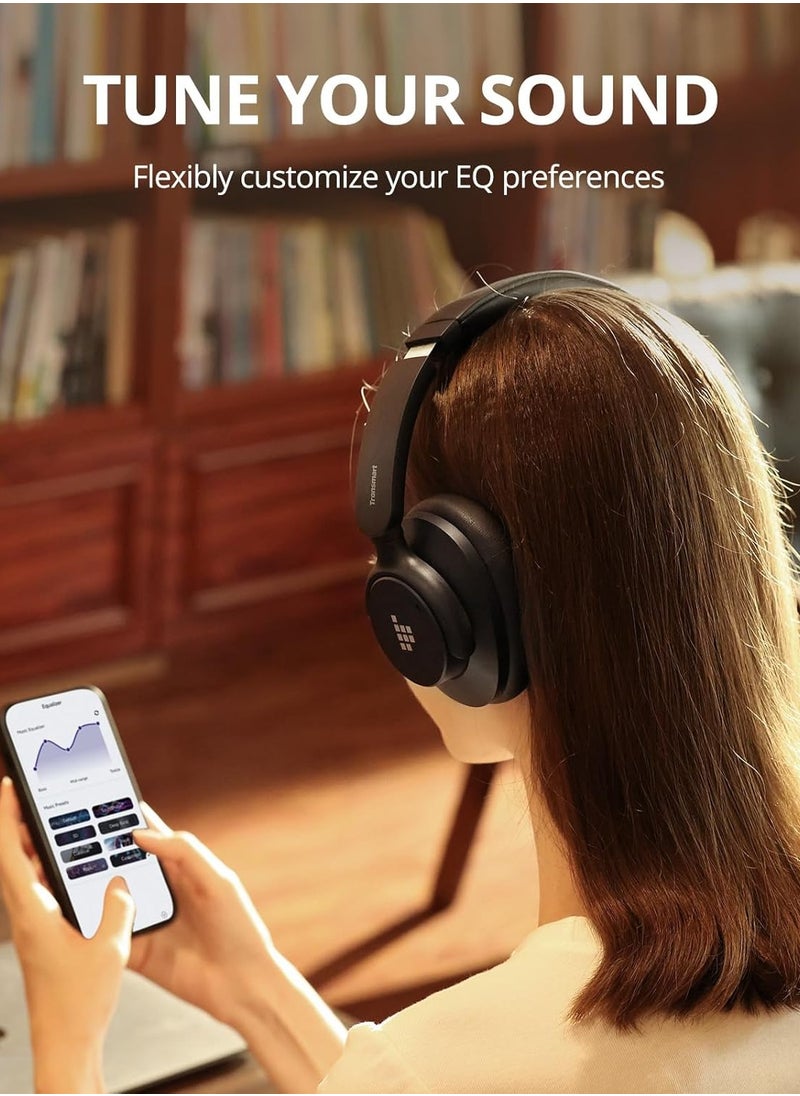 Tronsmart Tronsmart Q20S Hybrid Active Noise Cancelling Headphones, Wireless Over Ear Headphones with Mic, Hi-Res Audio, 60H Playtime, Deep Bass Custom EQ via App, Comfort Fit, for Travel Home Office (Black)  - Image 3
