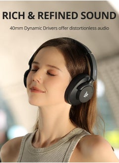 Tronsmart Tronsmart Q20S Hybrid Active Noise Cancelling Headphones, Wireless Over Ear Headphones with Mic, Hi-Res Audio, 60H Playtime, Deep Bass Custom EQ via App, Comfort Fit, for Travel Home Office (Black)  - Image 1