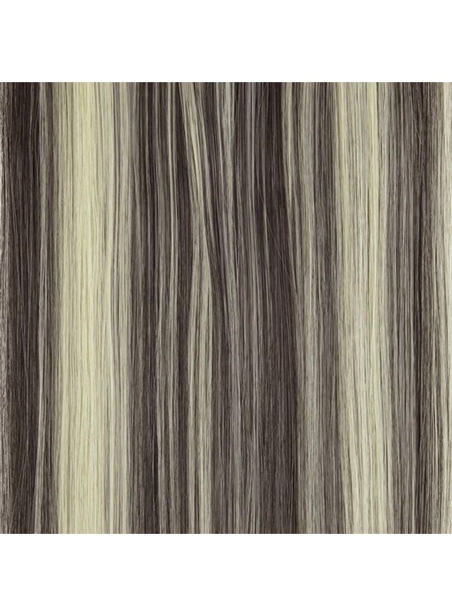 Lelinta 7Pcs Full Head 16 Clips in on Double Weft Hair Extensions, Dark Brown Mix Bleach Blonde Straight, 23inch 160g - Image 4