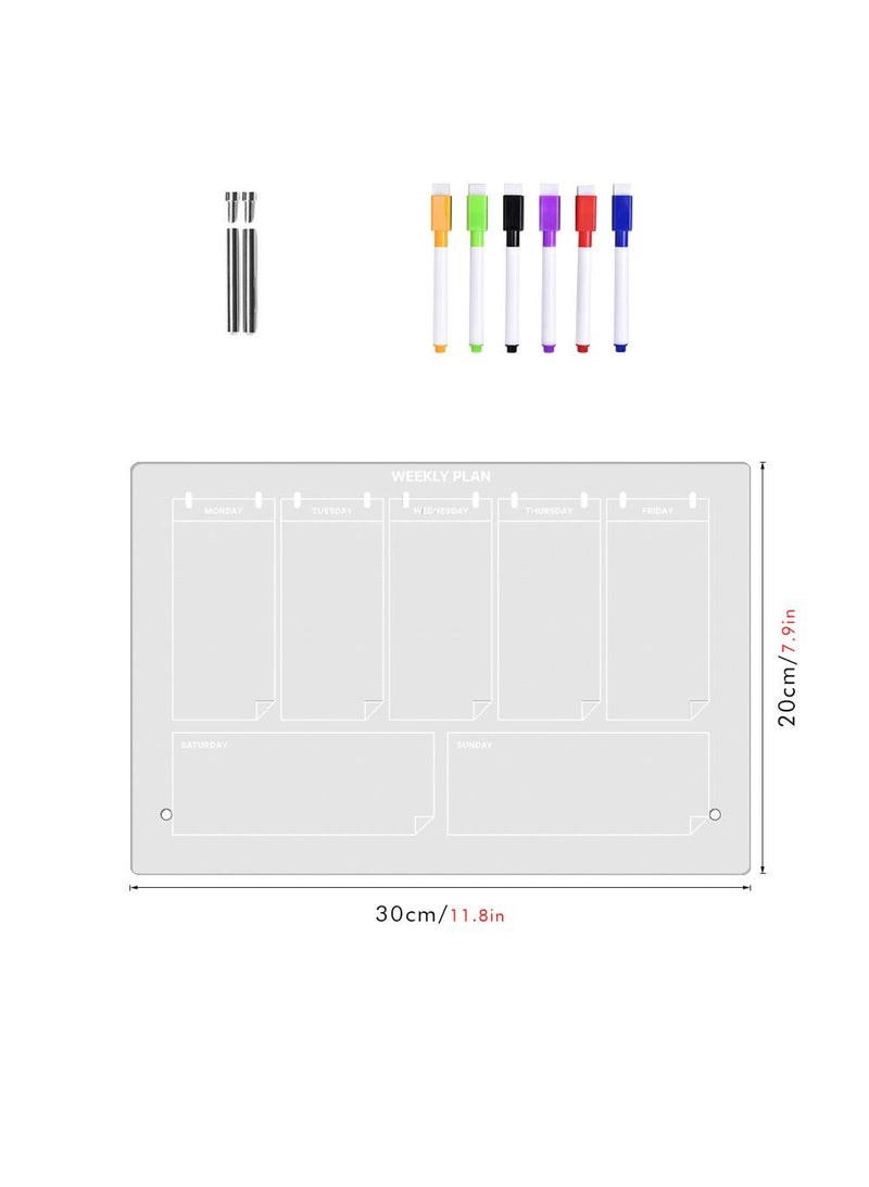 Acrylic Week Plan Desktop Memo Message Board Erasable Office Memo Writing Board - Image 1