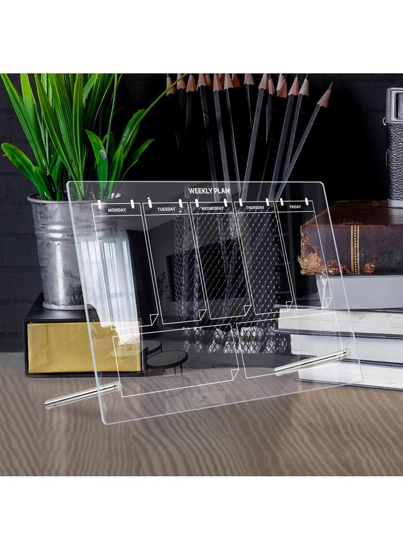 Acrylic Week Plan Desktop Memo Message Board Erasable Office Memo Writing Board - Image 2